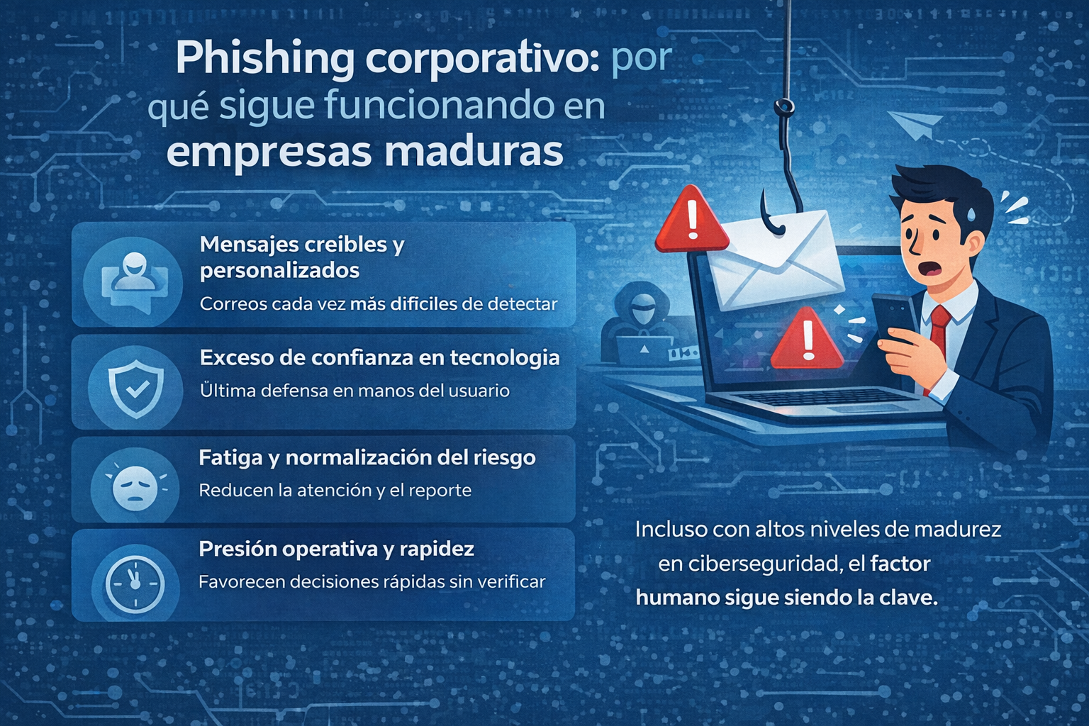 Phishing corporativo: por qué sigue funcionando en empresas maduras